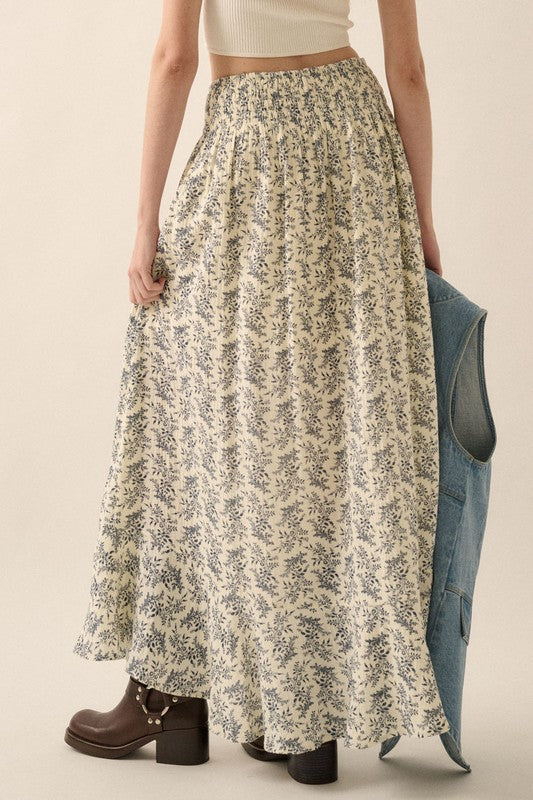 Crinkle Cotton Maxi Skirt