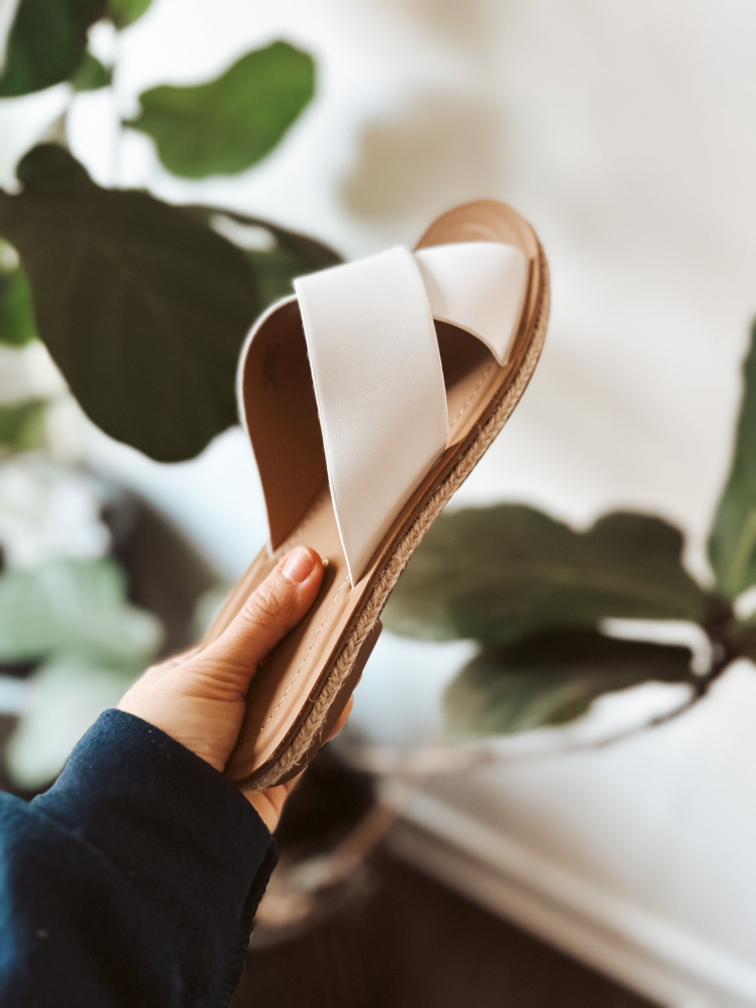 White Twine Flat Sandal