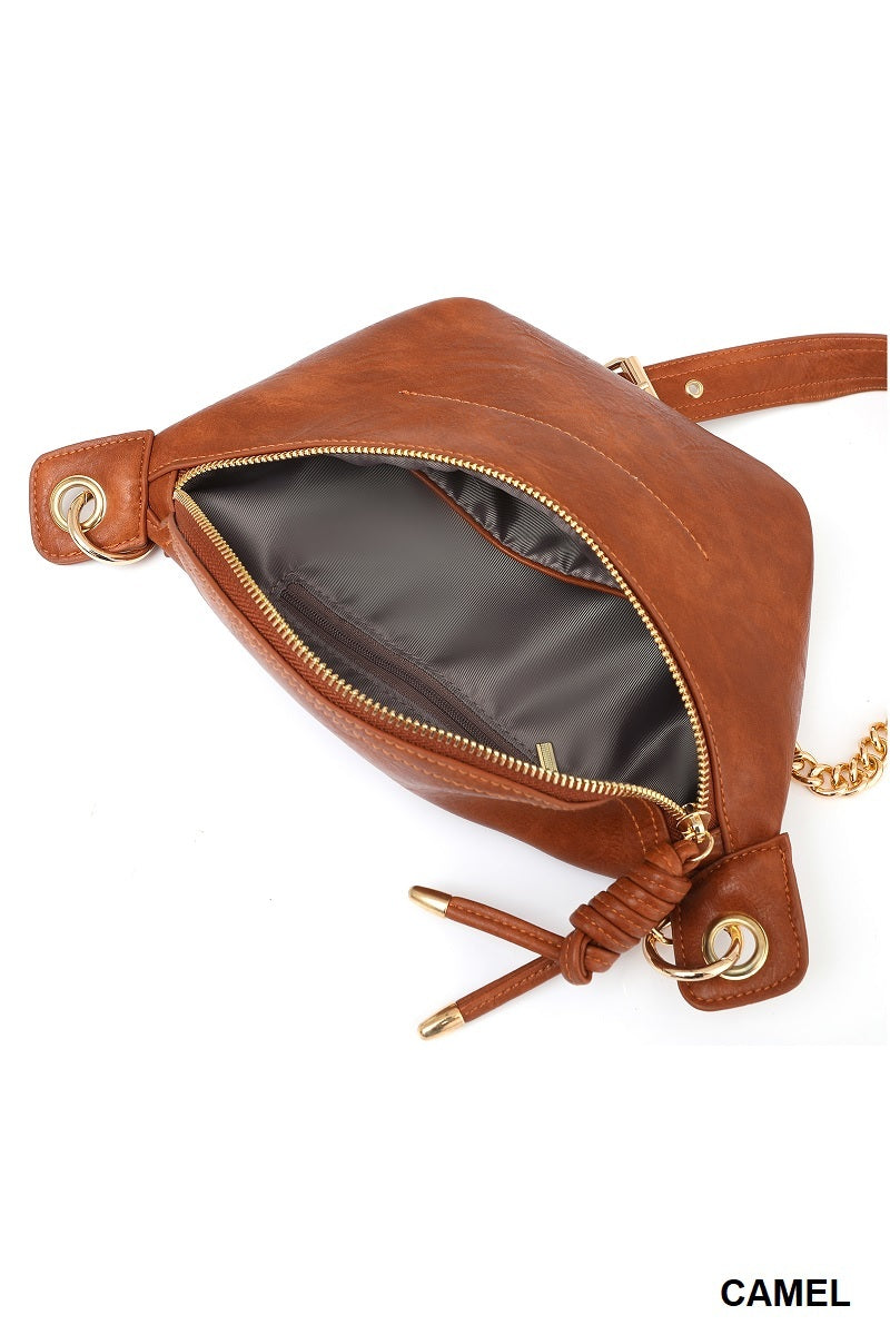Vegan Leather Sling Belt Bag