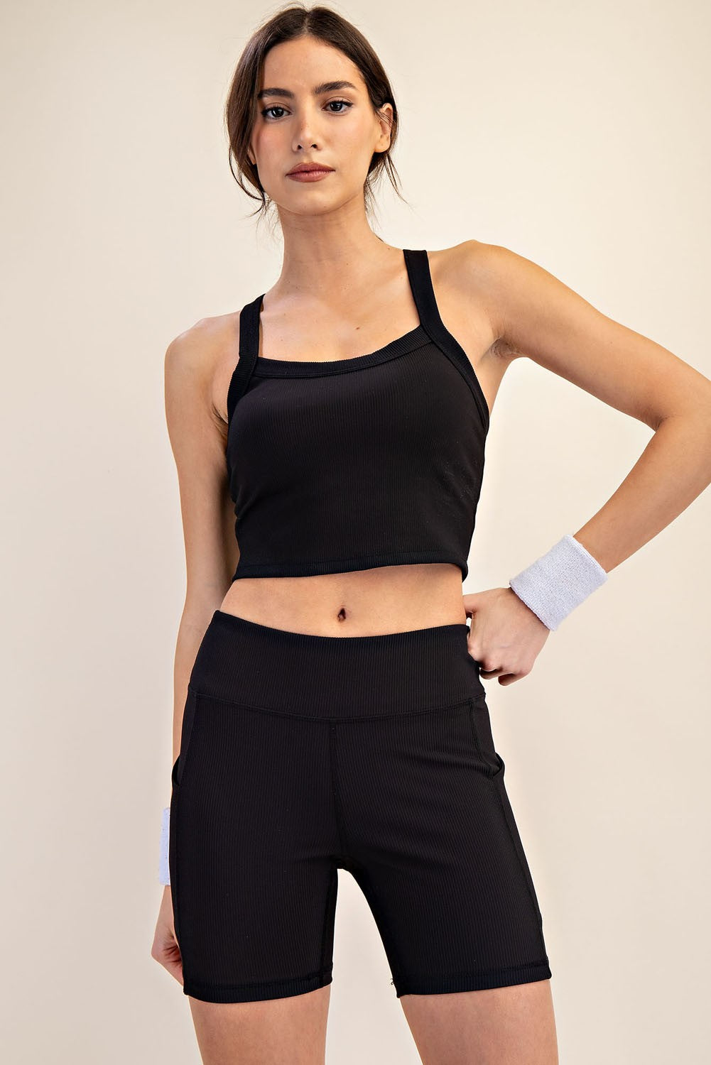 Ribbed Biker Shorts