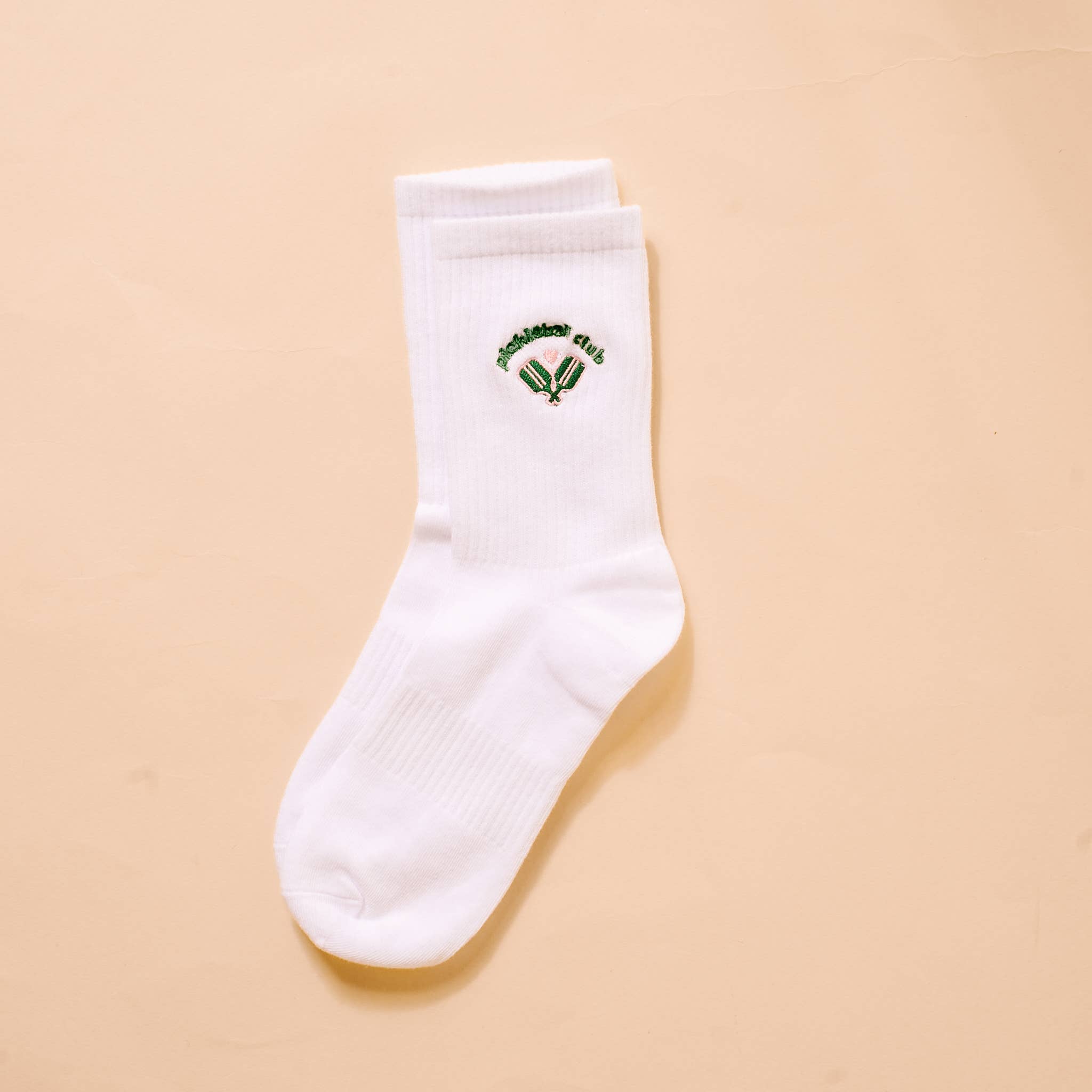 Embroidered Crew Socks-Pickleball Club