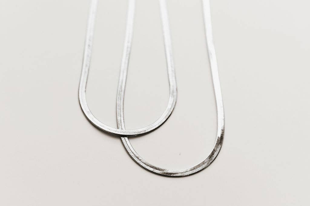 Jade Gold Filled Herringbone Necklace: Gold / 18 Inches