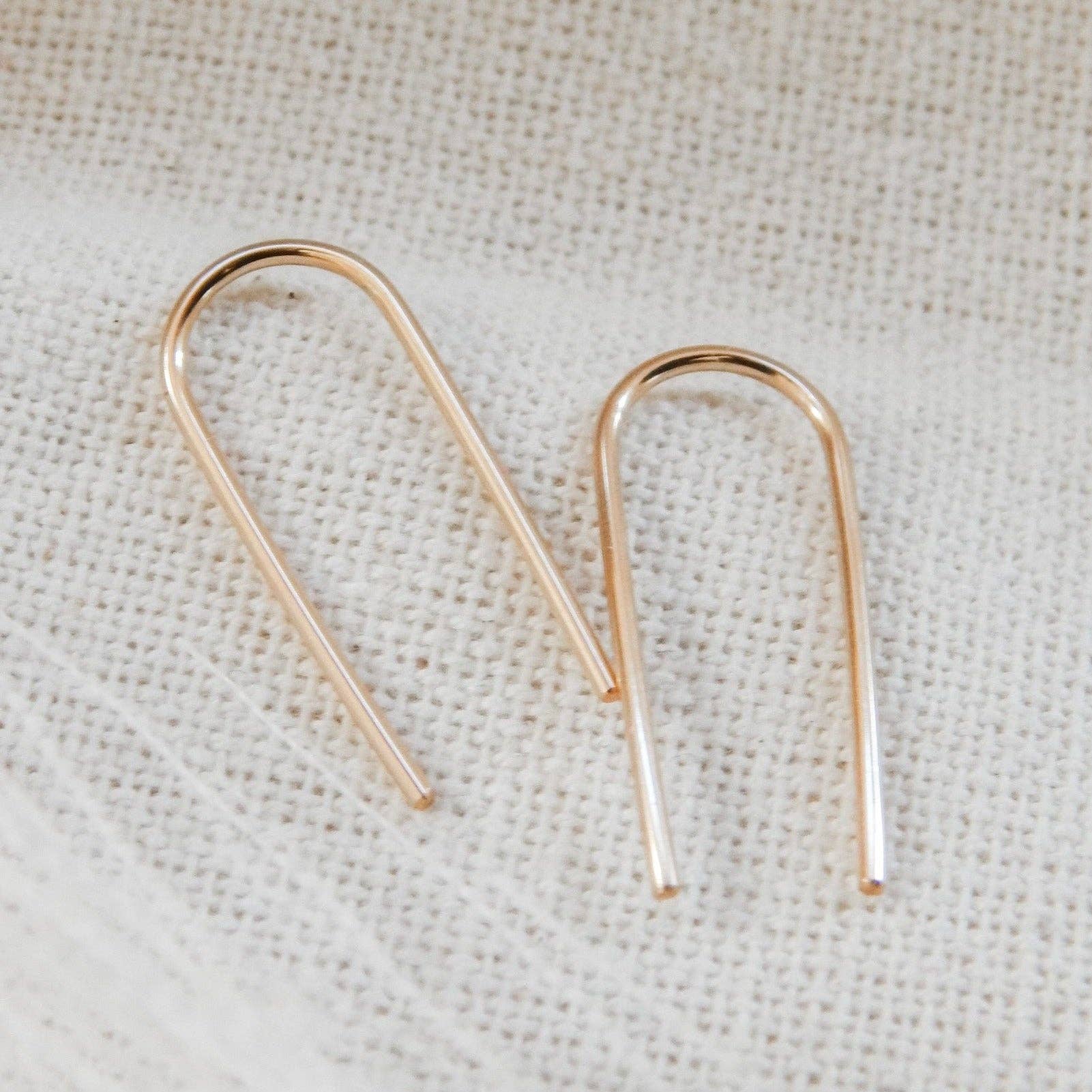 Open Arc Earrings - Hypoallergenic, Waterproof, Minimalist: Rose Gold