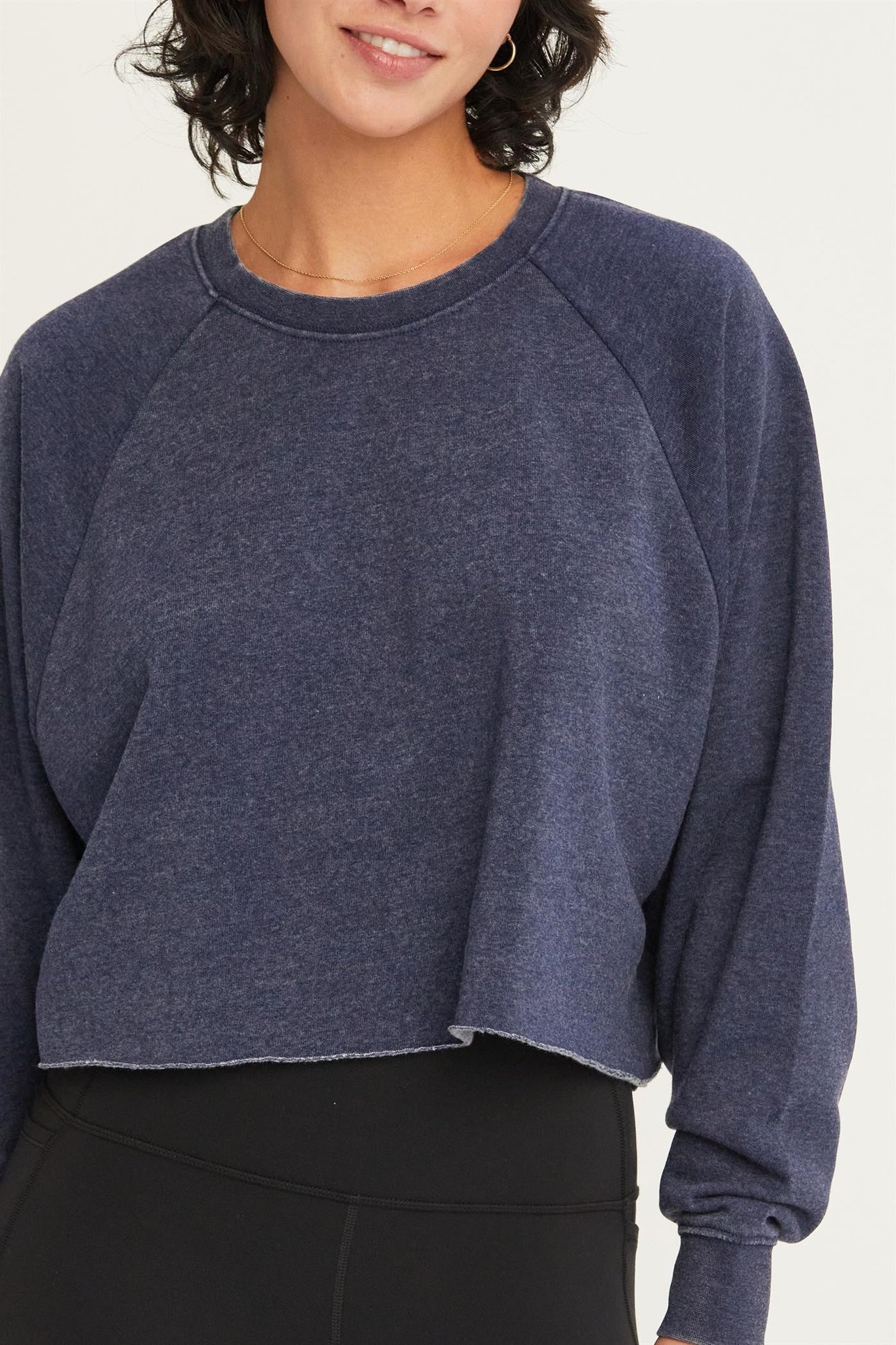 Raw Hem Cropped Sweatshirt