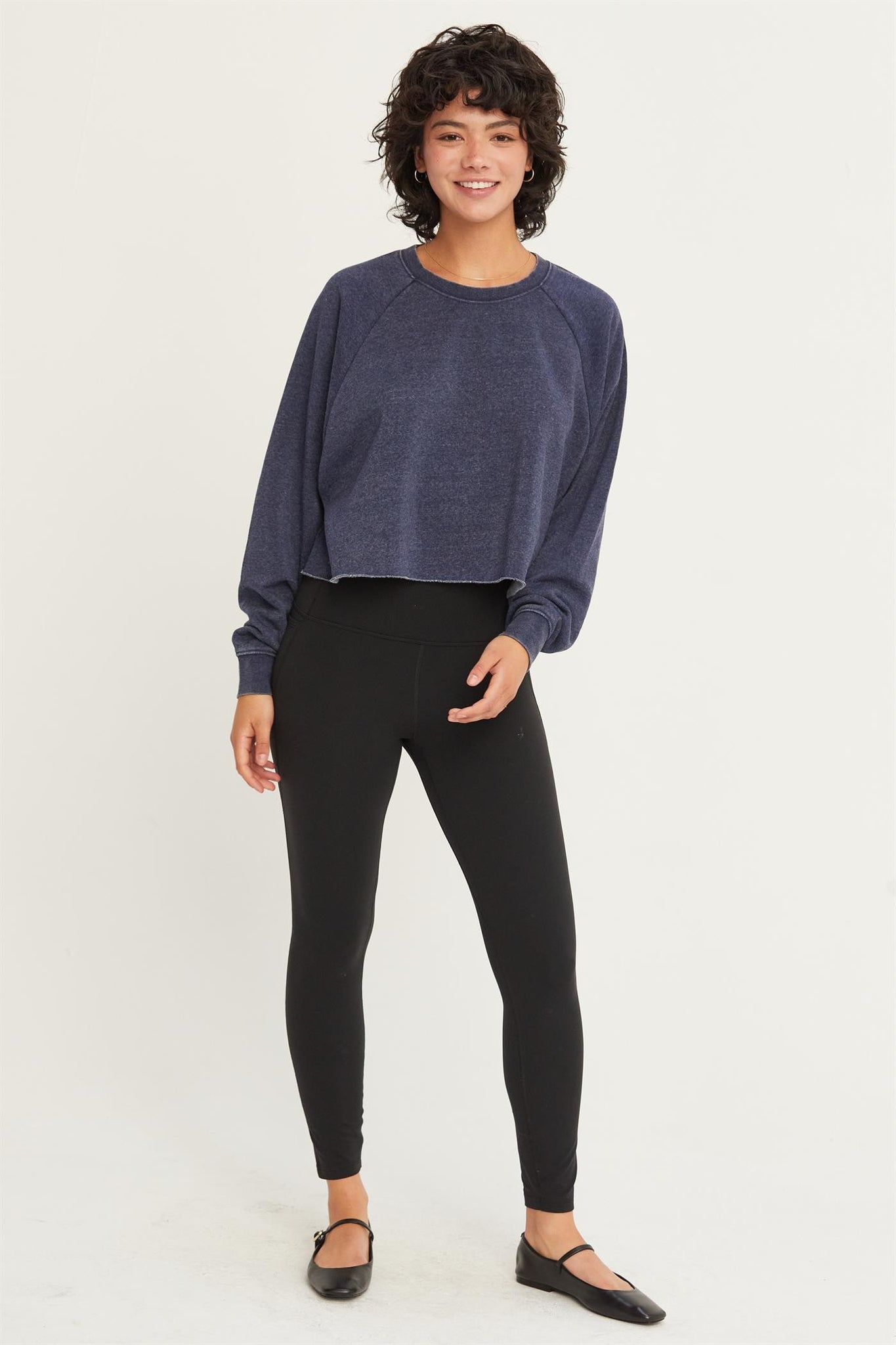 Raw Hem Cropped Sweatshirt