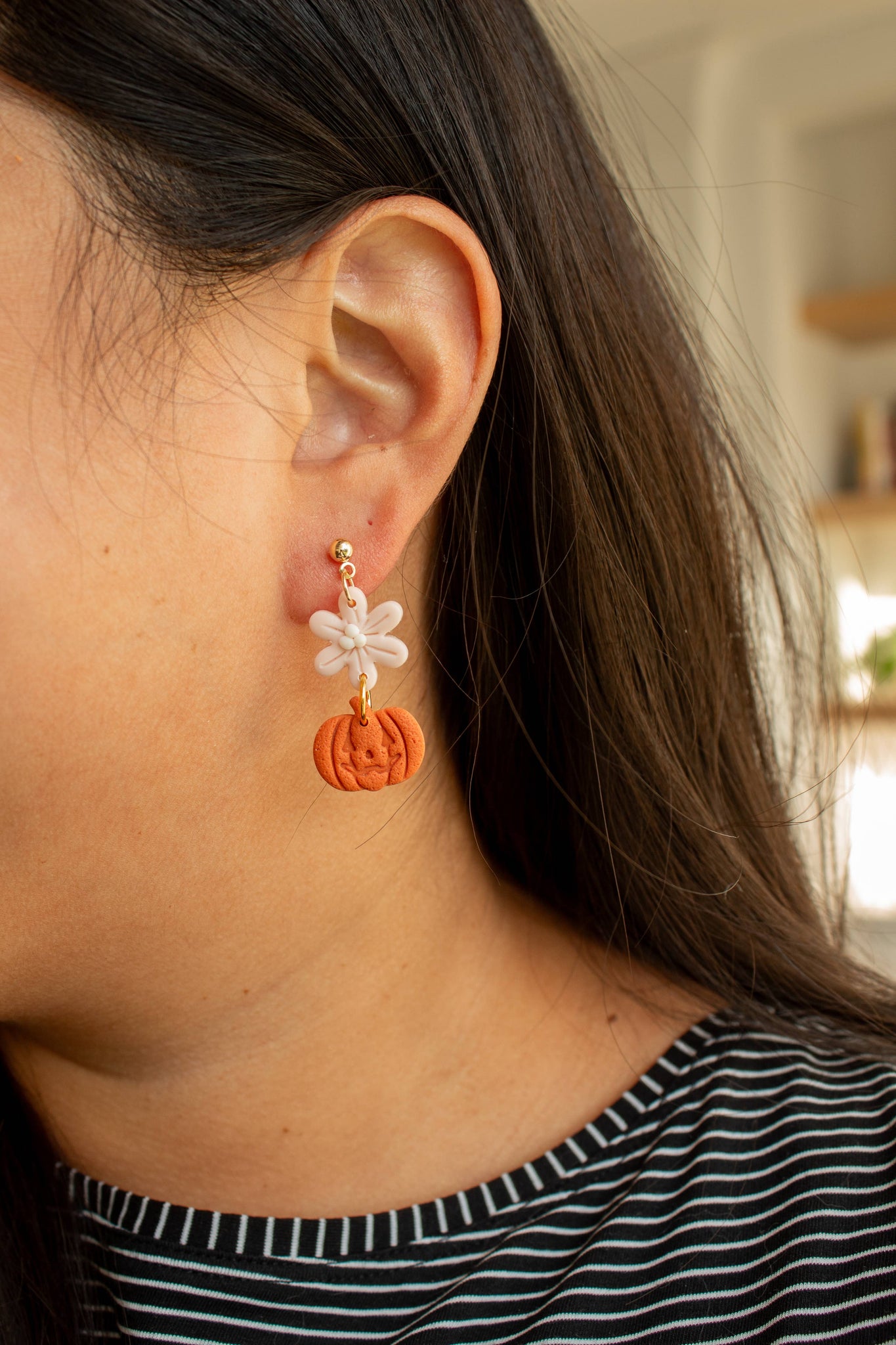 Floral Jack o Lantern Mini Dangles