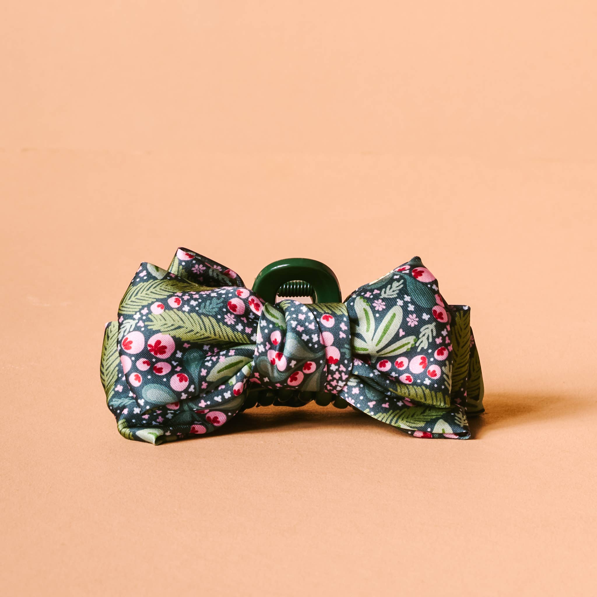 Mini Satin Bow Claw Clip-Jolly Sprig