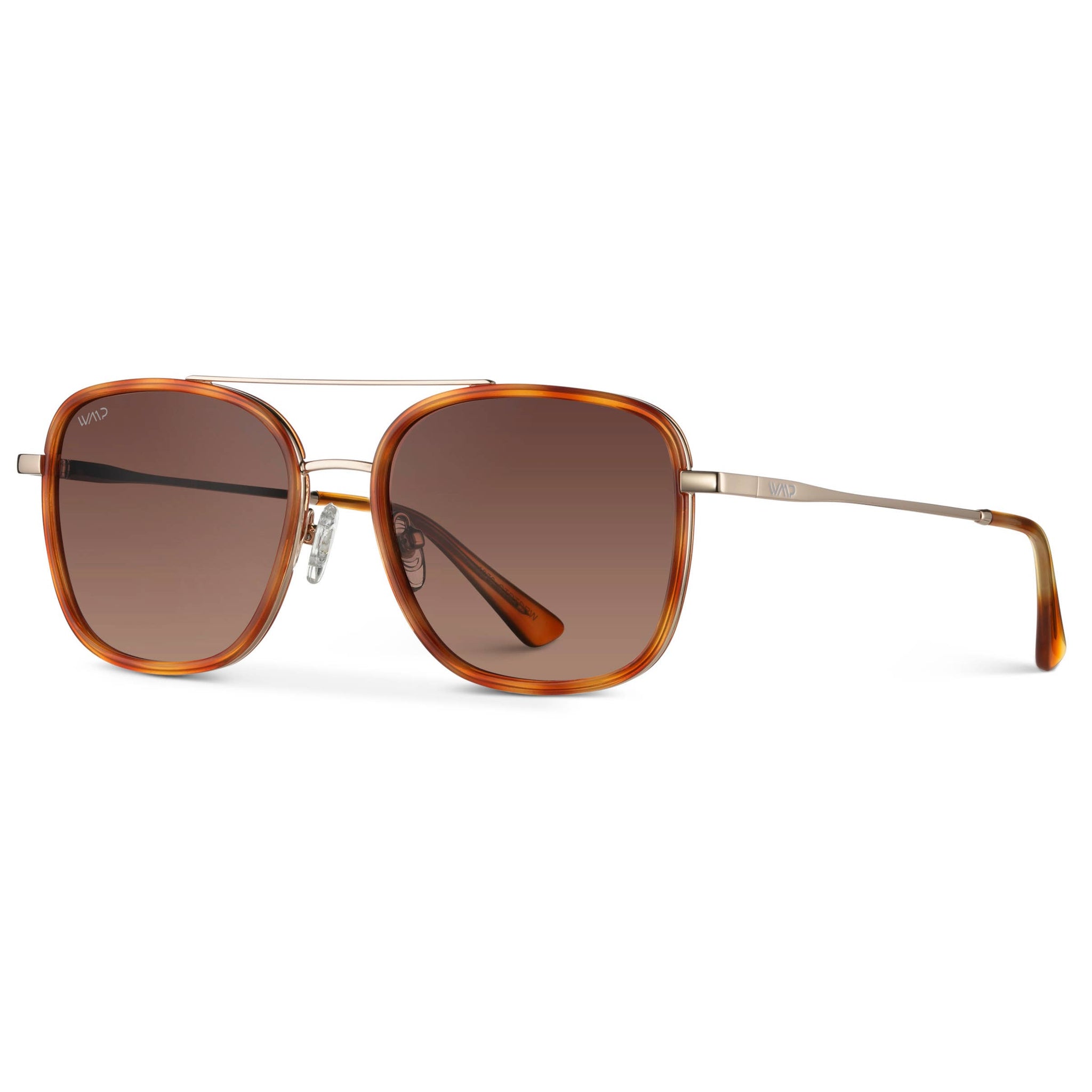 Gia - Women's Square Frame Sunglasses : Beige Tortoise / Brown Lens