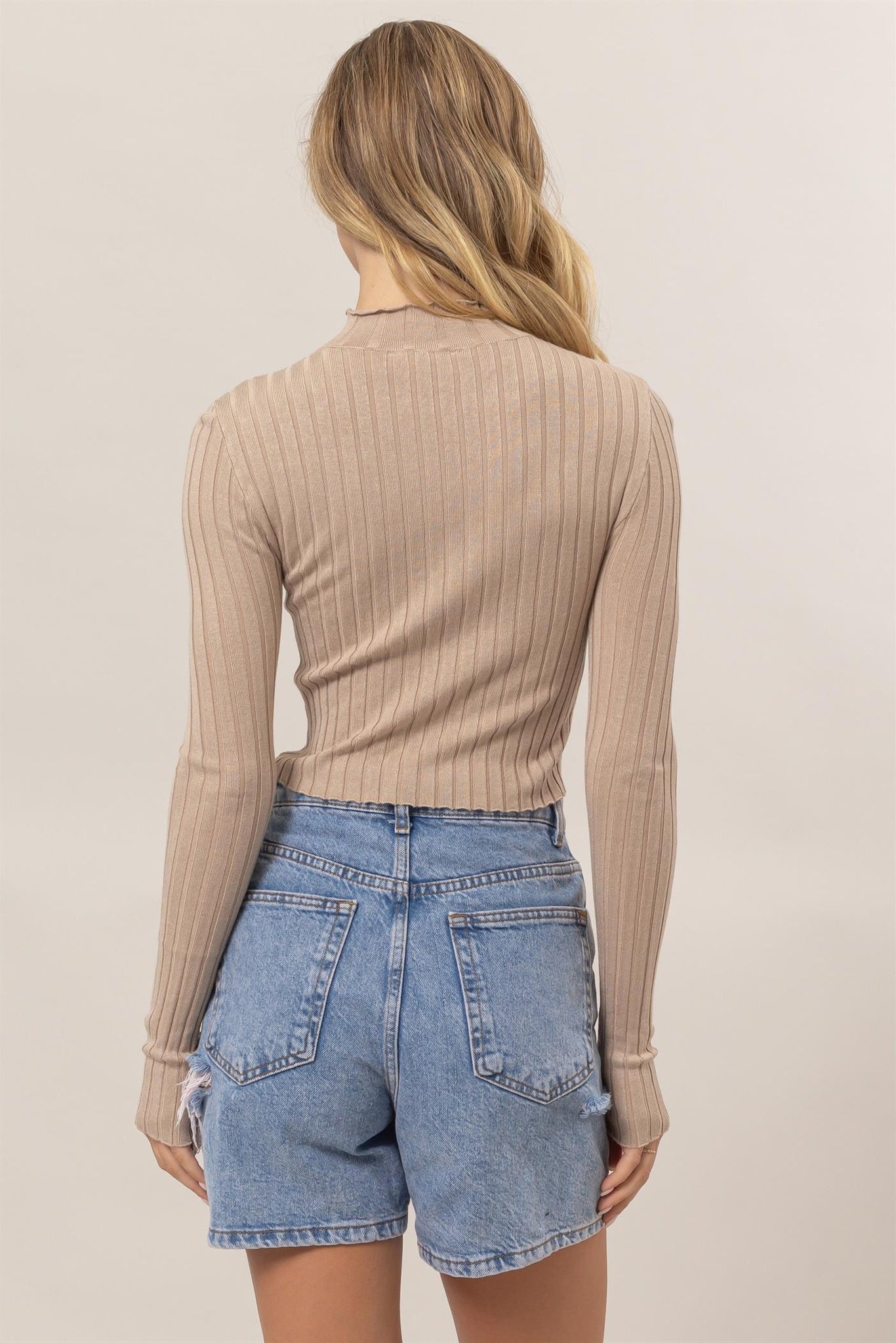 Ribbed Mock Neck Top