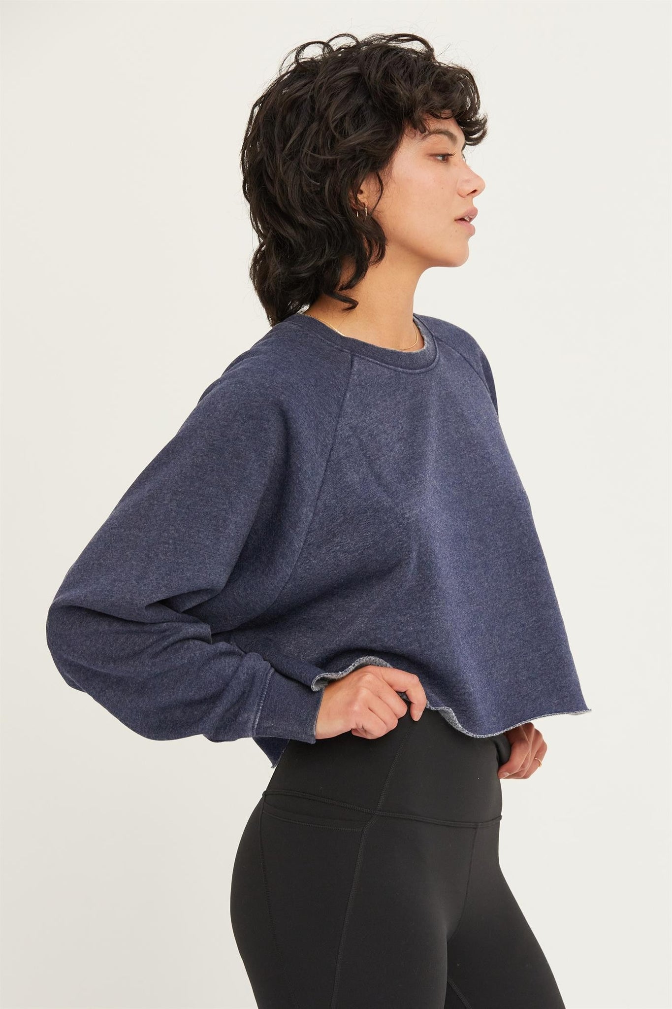 Raw Hem Cropped Sweatshirt