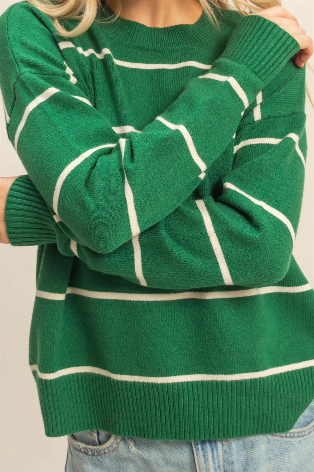 Crew Neck Striped Sweater