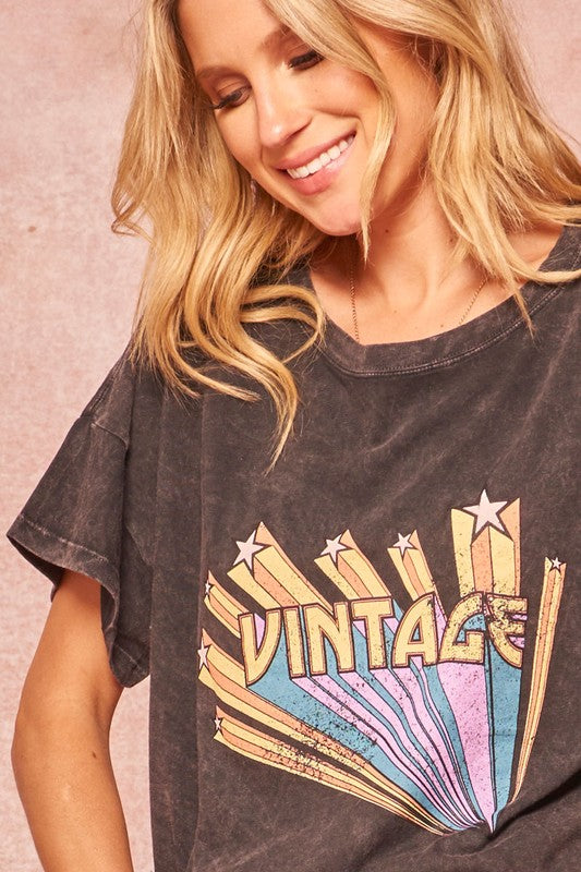 Vintage Stars Mineral Washed Graphic Tee
