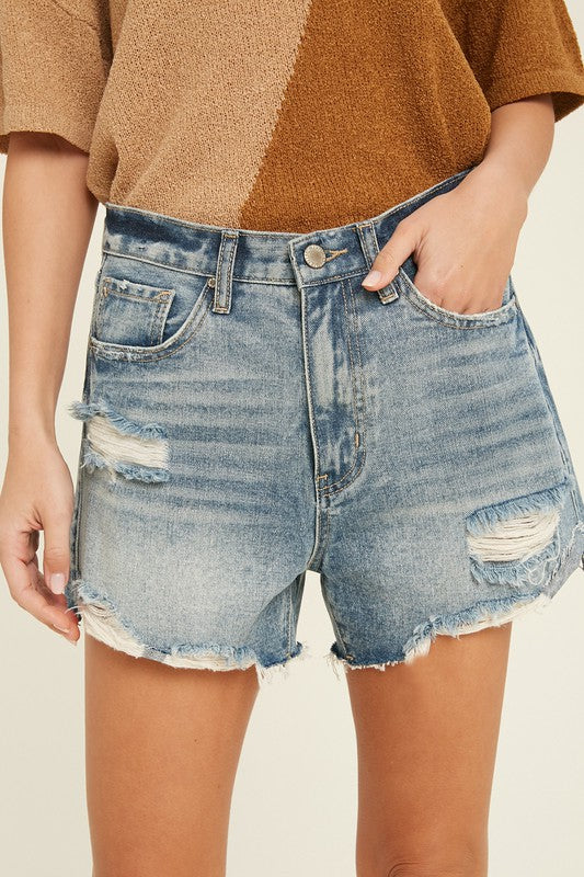 Boyfriend Fit Denim Shorts
