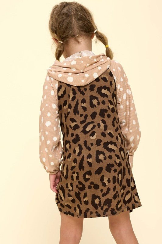 Youth Leopard Hooded Dress