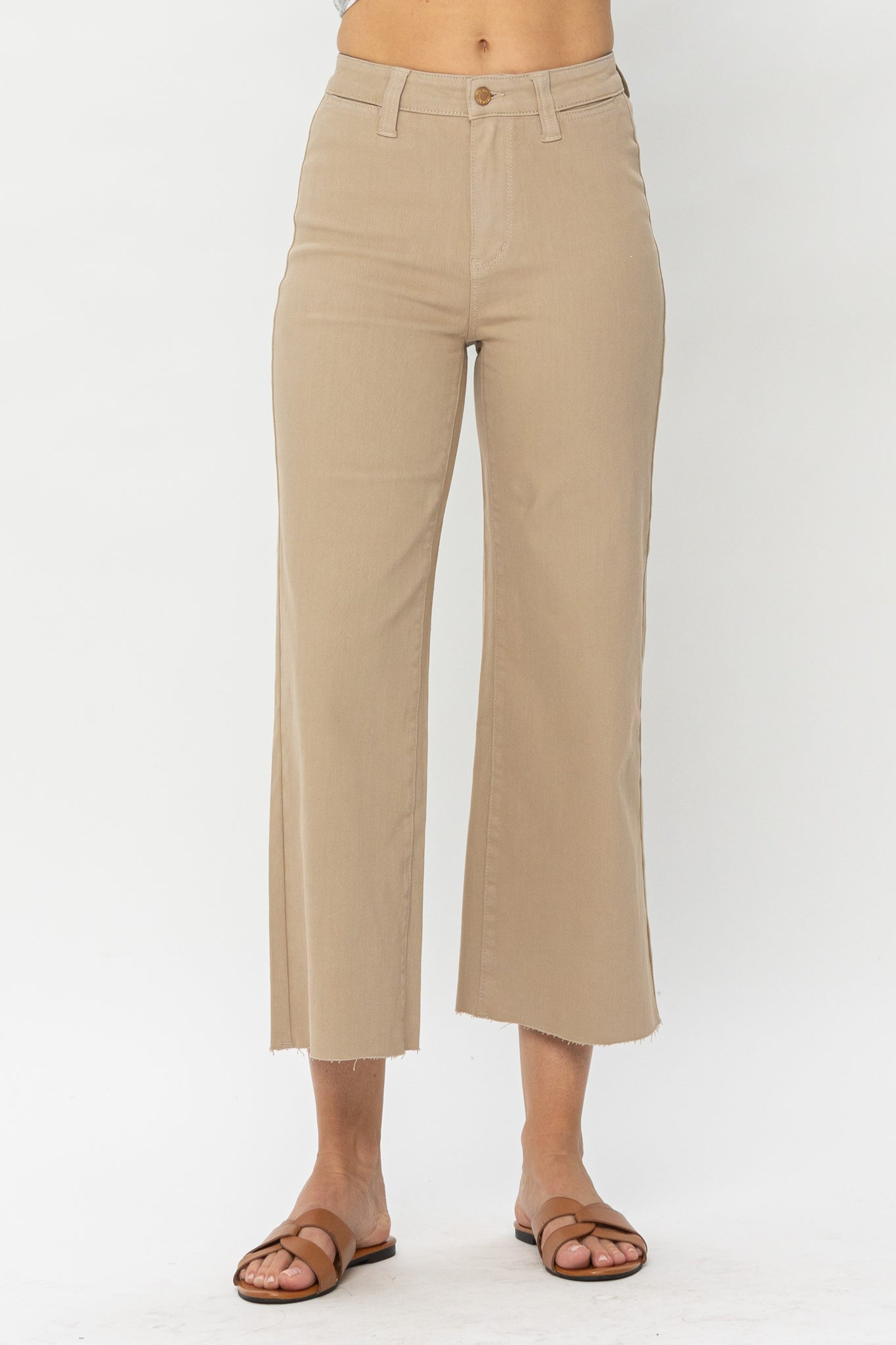 Garment Dyed Crop Wide Leg