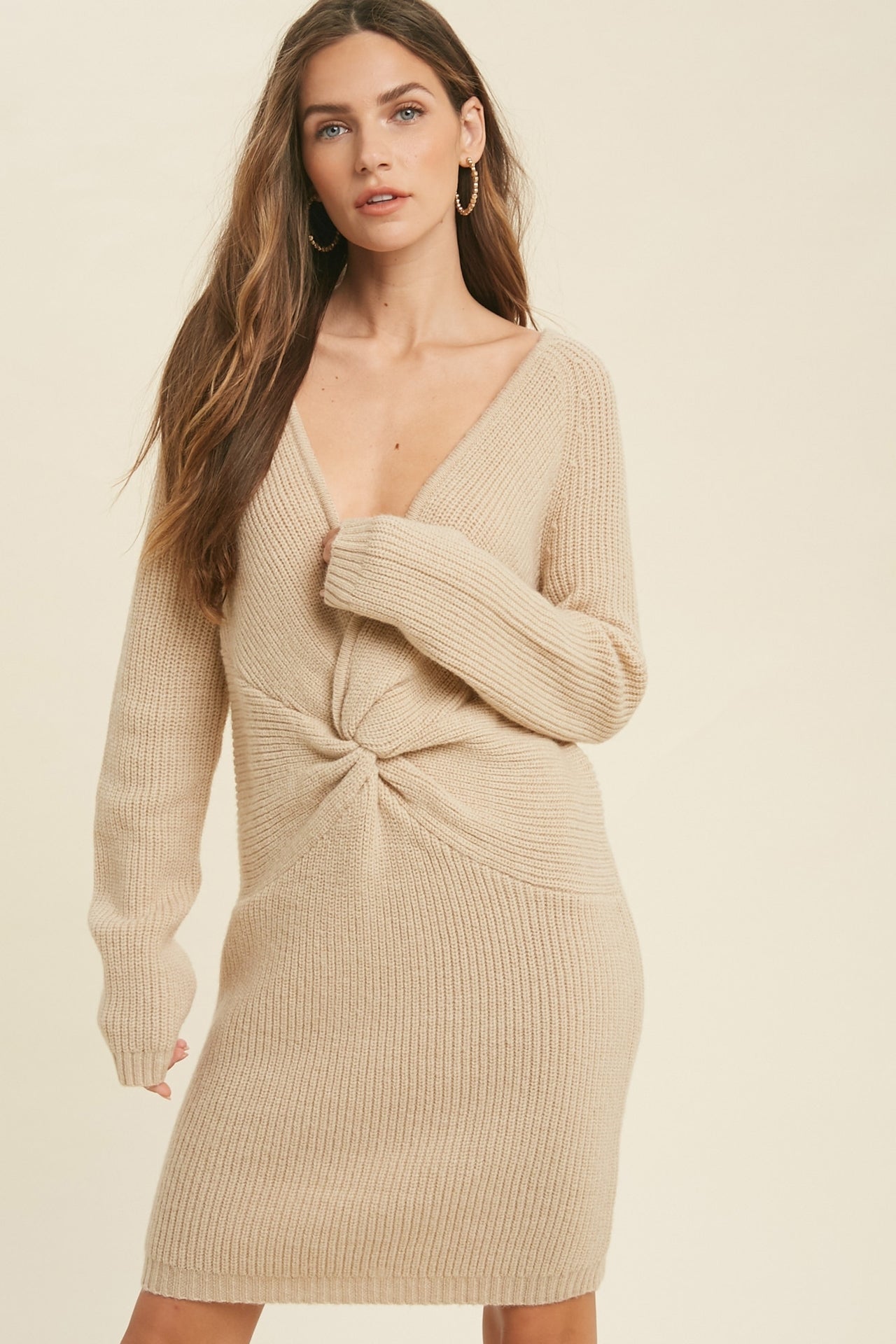 Twist Sweater Mini Dress