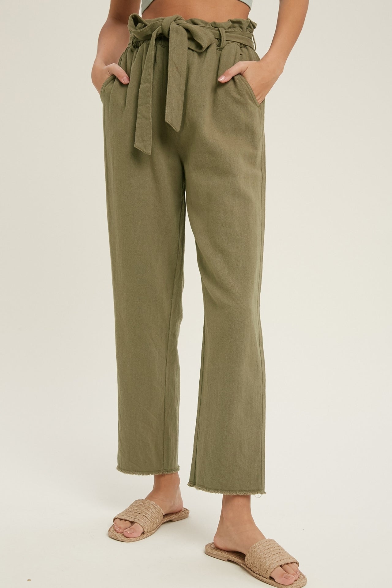 Twill Belted Pants